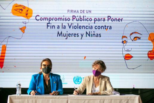 Presidenta Xiomara Castro y Coordinadora Residente firman convenio contra violencia hacia mujeres y niñas